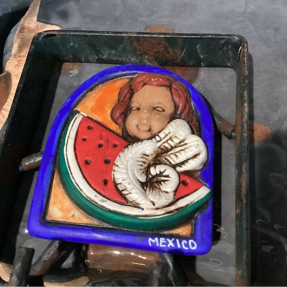 🔵 Extremely unique Mexico Art Decor Key Holder - Heavy Metal & Ceramic Crafted - Picture 6 of 11